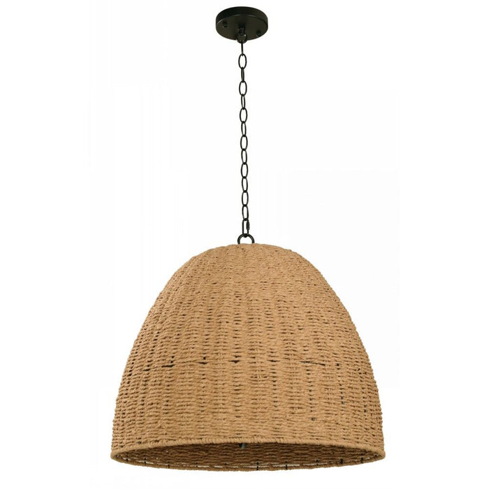LAMP. COLGANTE NEGRO Y MARRON 3L E27 40W