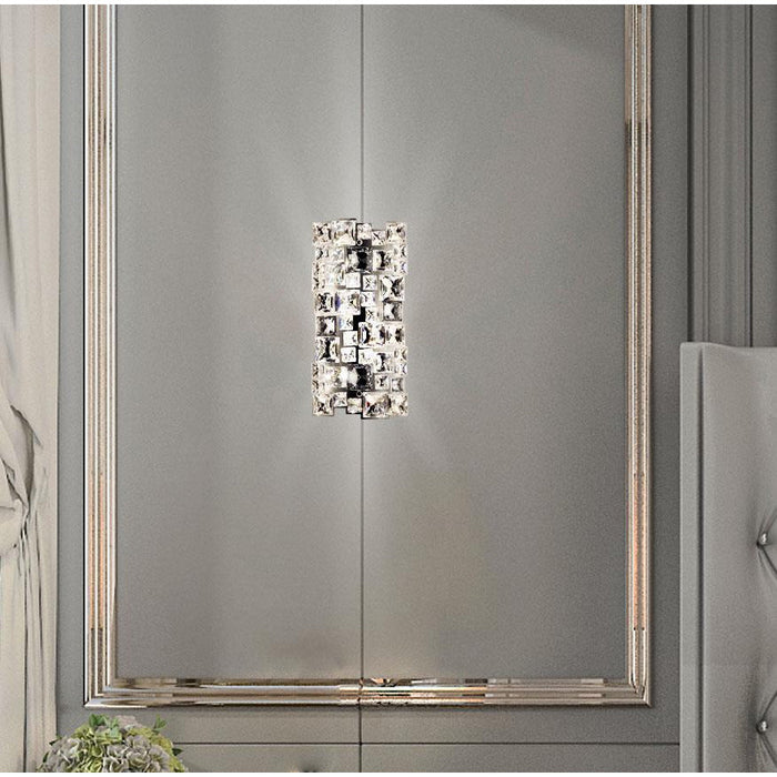 LAMP. PARED CRISTAL MOSAIX PLATEADO 2L G9 25W
