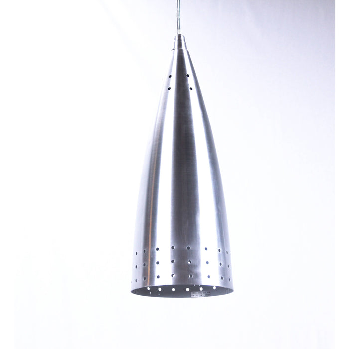 LAMP. COLGANTE PLATEADO 1L E27 60W