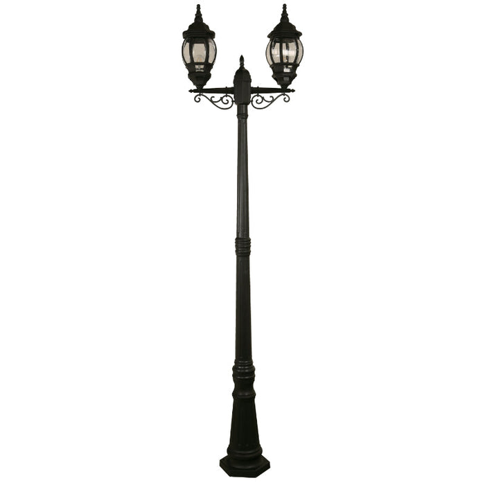 LAMP. EXT. POSTE NEGRO 2L E27 10W