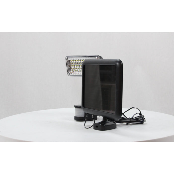 LAMP. LED EXT. REFLECTORA NEGRO 8W 3.7V 6000K (SOLAR CON FOTOCELDA Y SENSOR DE MOVIMIENTO Y LUZ)
