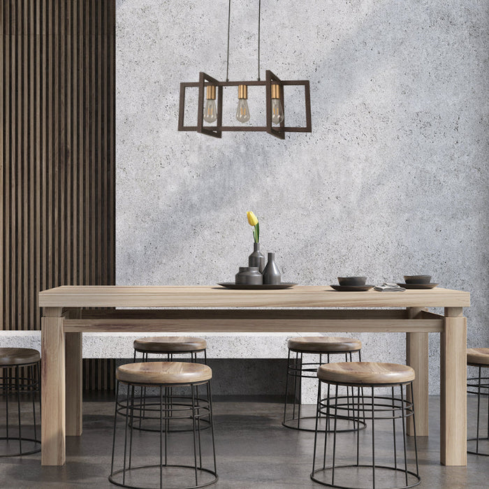 LAMP. COLGANTE BRONCE 3L E27 40W