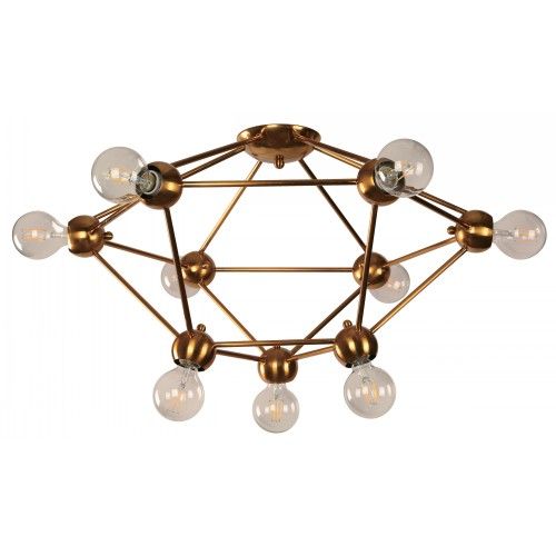 LÁMPARA TECHO BRONCE DORADO 9L E27 60W