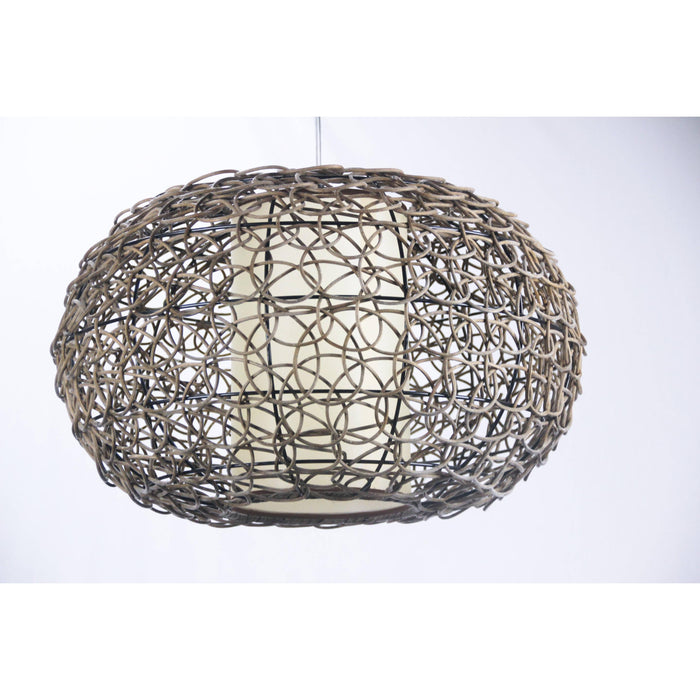 LAMP. COLGANTE NÍQUEL SATINADO 1L E27 60W