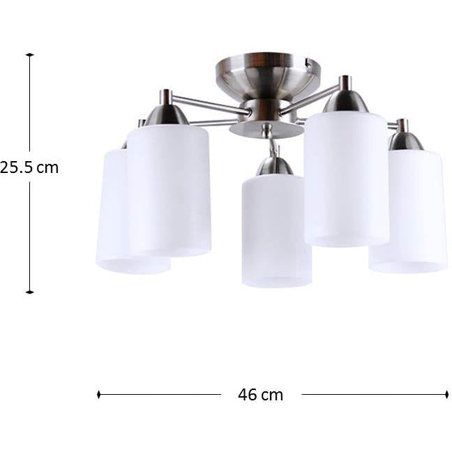 LAMP. TECHO NÍQUEL SATINADO 5L E27 40W