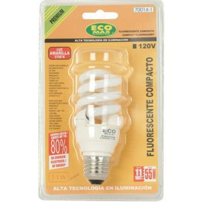 BOMBILLO CFL ESPIRAL E27 11W 2700K
