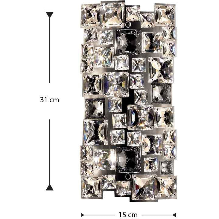 LAMP. PARED CRISTAL MOSAIX PLATEADO 2L G9 25W