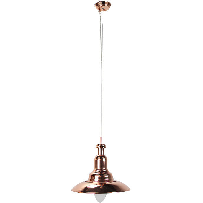 LAMP. COLGANTE COBRE 1L E27 60W