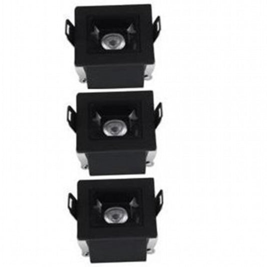 LAMP. LED MINI EMPOTRABLE NEGRO 2W 100-240V 3000K 3 PIEZAS