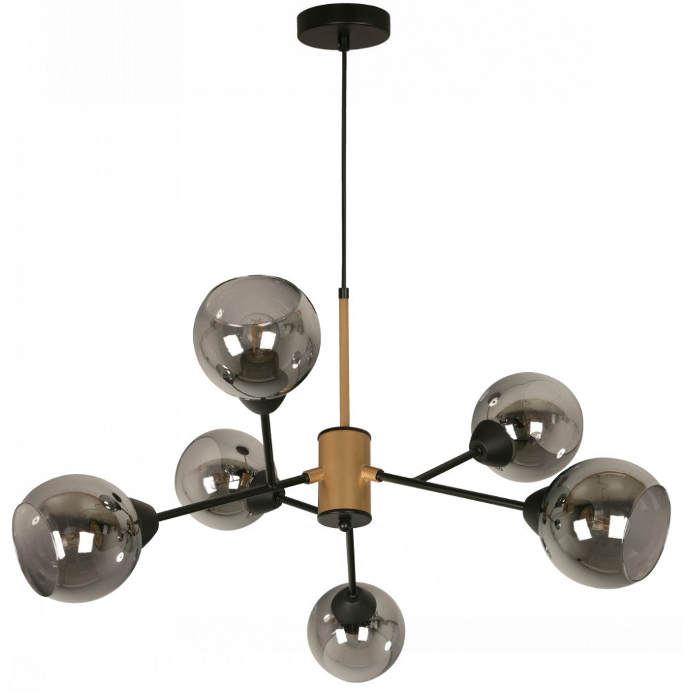 LAMP. COLGANTE NEGRO 6L E27 40W