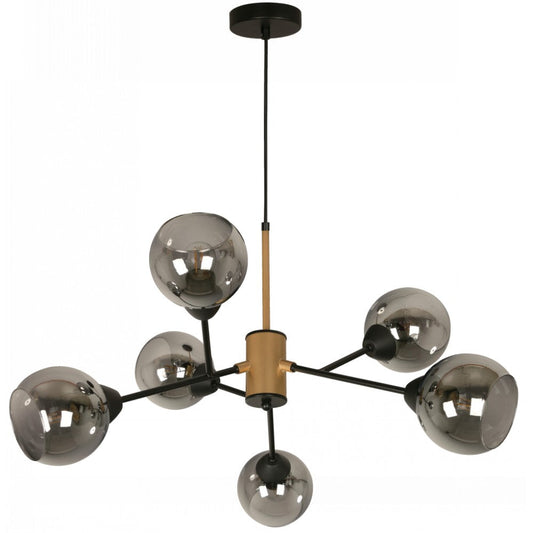 LAMP. COLGANTE NEGRO 6L E27 40W