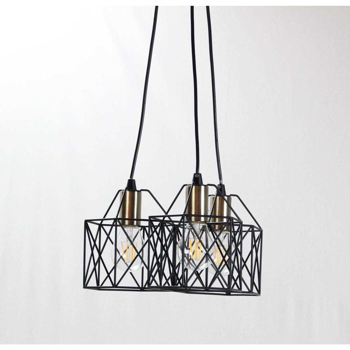 LAMP. COLGANTE NEGRO 3L E26 40W