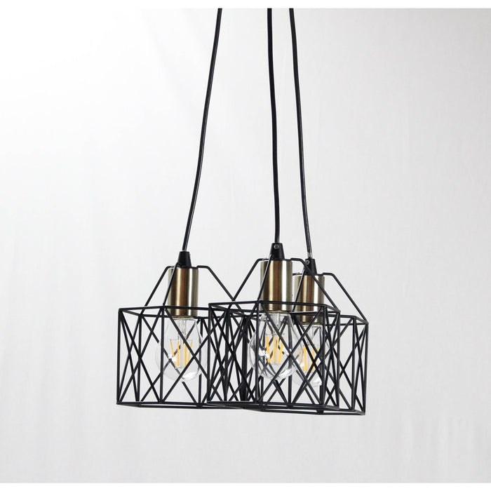 LAMP. COLGANTE NEGRO 3L E26 40W