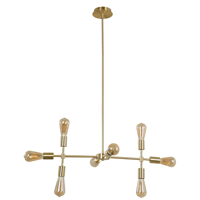 LAMP. COLGANTE DORADO SATINADO 8L E27 6W