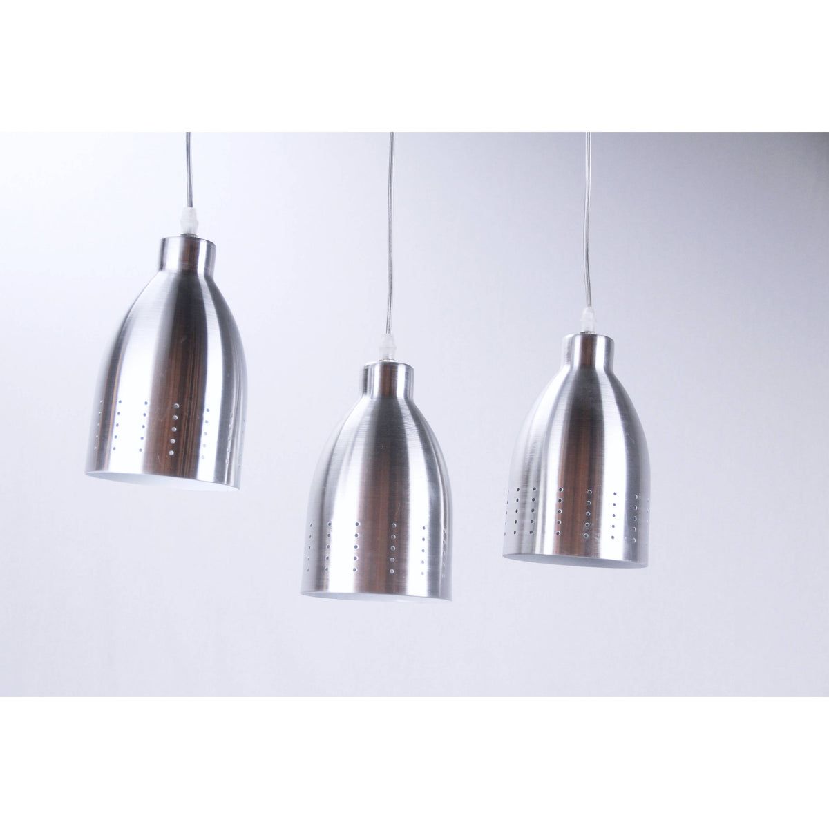 LAMP. COLGANTE NÍQUEL SATINADO 3L E27 60W