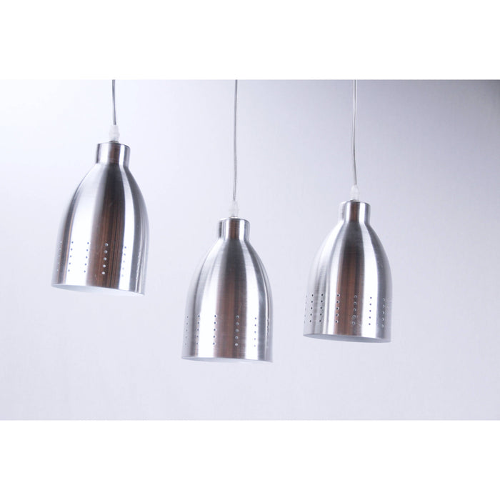 LAMP. COLGANTE NÍQUEL SATINADO 3L E27 60W