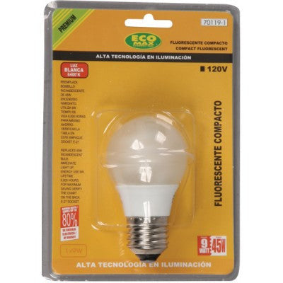 BOMBILLO CFL A50 E27 9W 6400K