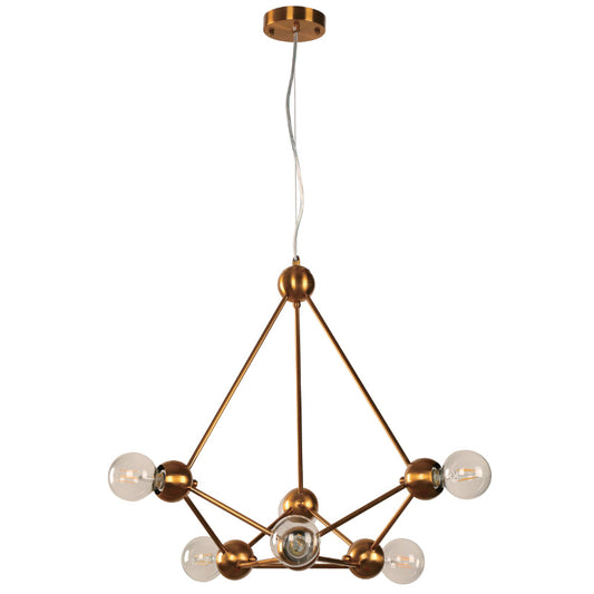 Lámpara Techo Bronce Dorado 6L E27 60W