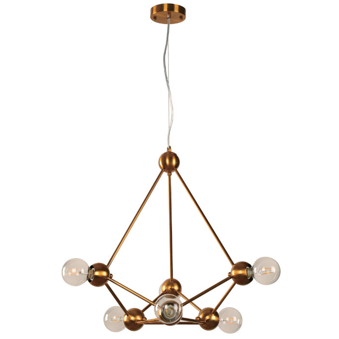 Lámpara Techo Bronce Dorado 6L E27 60W