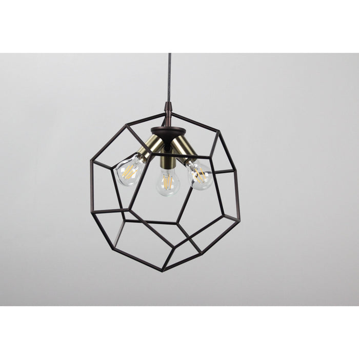 LAMP. COLGANTE BRONCE 3L E26 40W