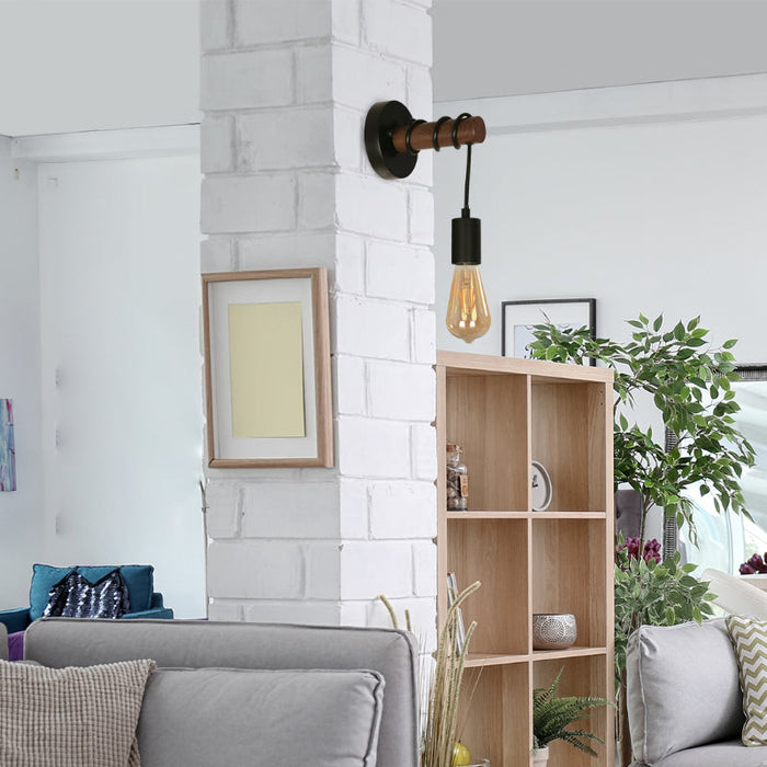 LAMP. PARED NEGRO NOGAL 1L E27 60W