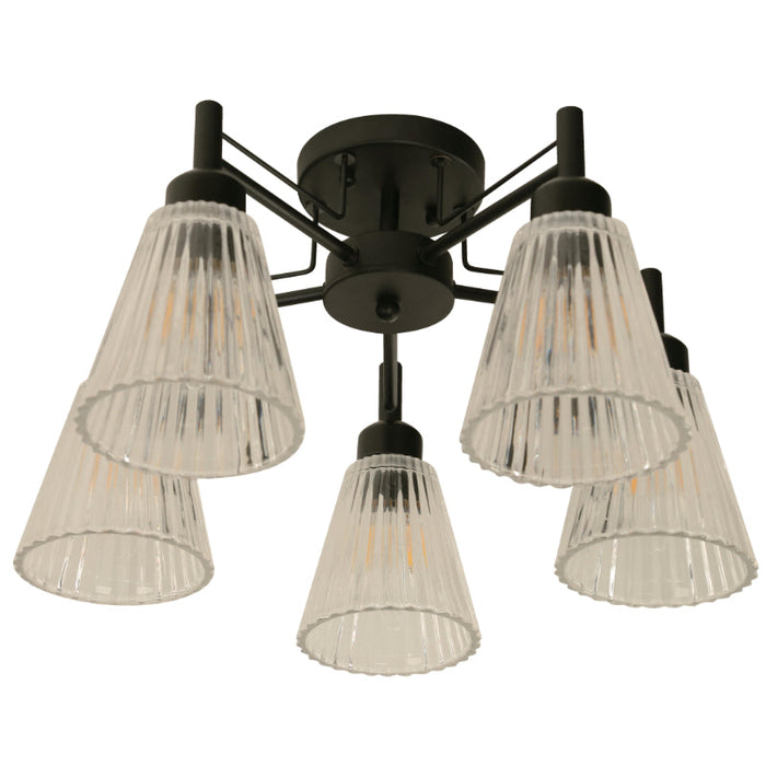 Lámpara Techo Negro 5L E14 60W