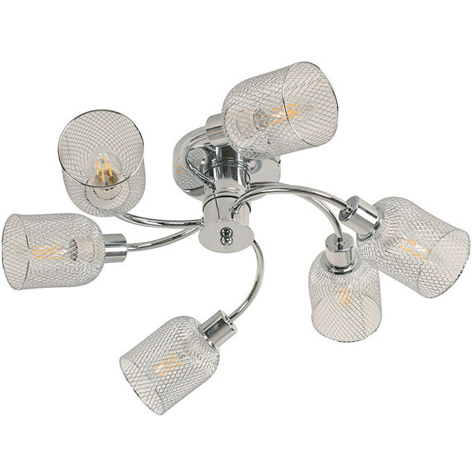 LAMP. TECHO CROMO 6L E14 40W
