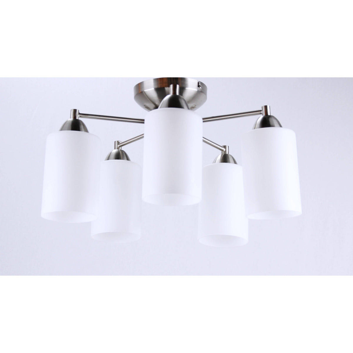 LAMP. TECHO NÍQUEL SATINADO 5L E27 40W