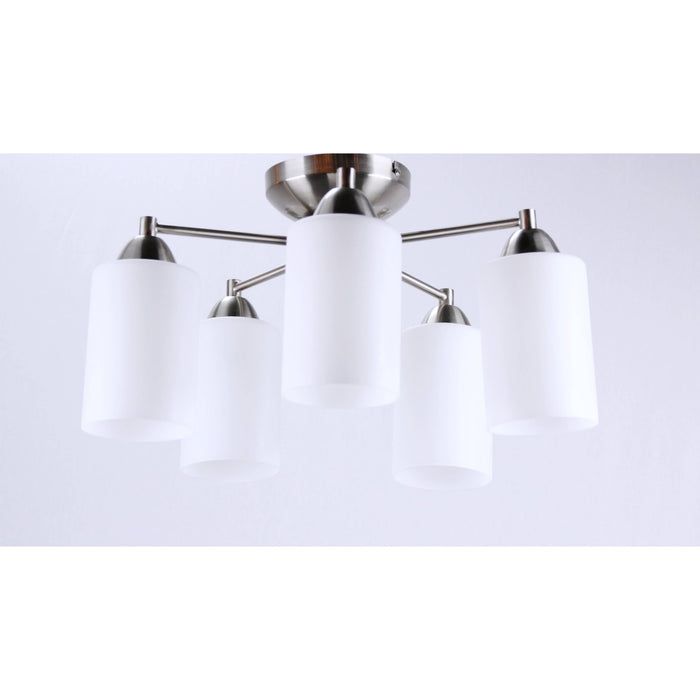 LAMP. TECHO NÍQUEL SATINADO 5L E27 40W