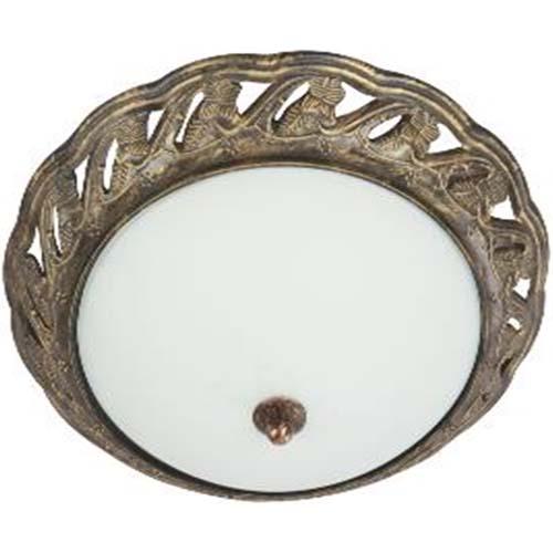 LAMP. TECHO BRONCE ANTIGUO 1L E27 40W