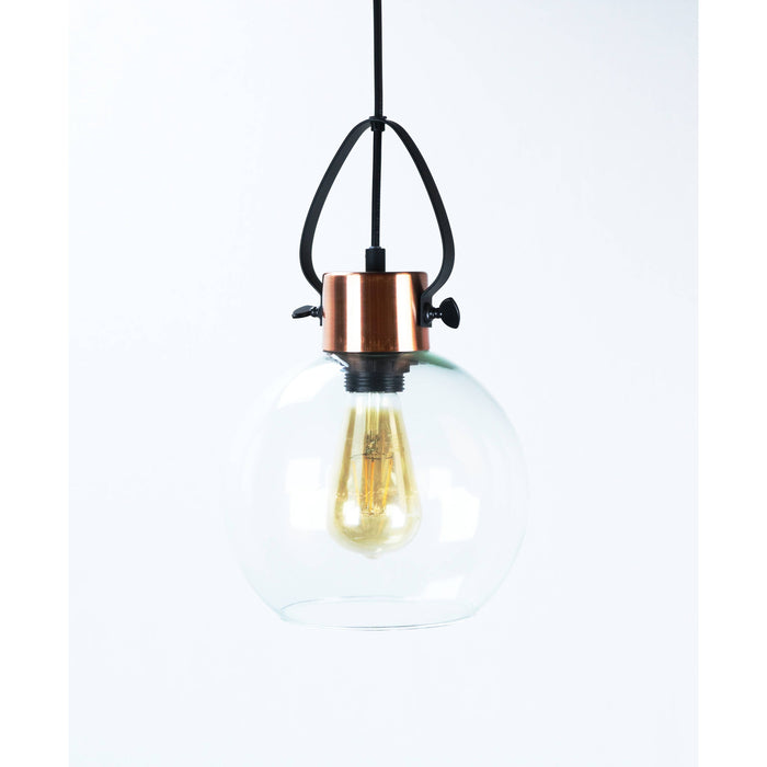 Lámpara Colgante Negro Y Cobre 1L E27 40W