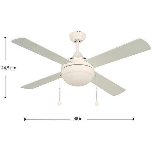 VENTILADOR DE TECHO 48" BLANCO 2L E27 40W