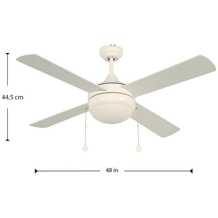VENTILADOR DE TECHO 48" BLANCO 2L E27 40W