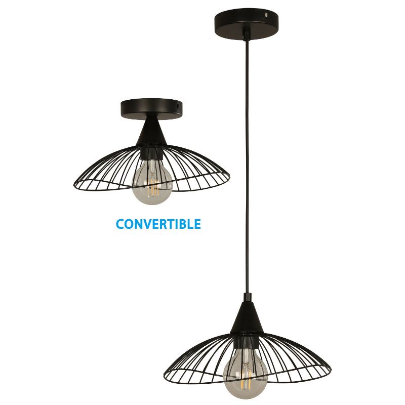 LAMP. COLGANTE NEGRO 1L E27 40W (CONVERTIBLE)