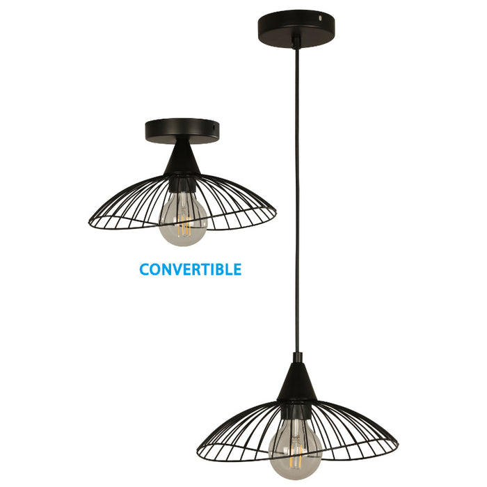 LAMP. COLGANTE NEGRO 1L E27 40W (CONVERTIBLE)