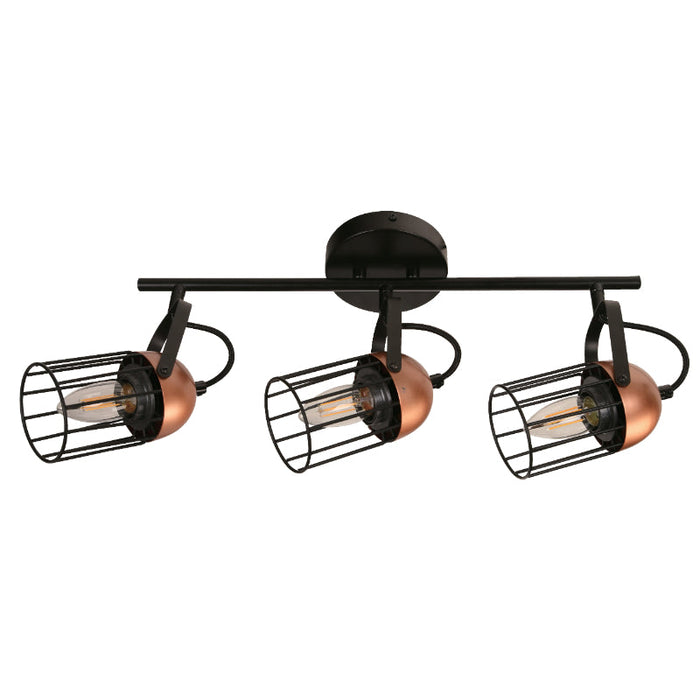 Lámpara Techo Reflectora Negro 3L E27 40W