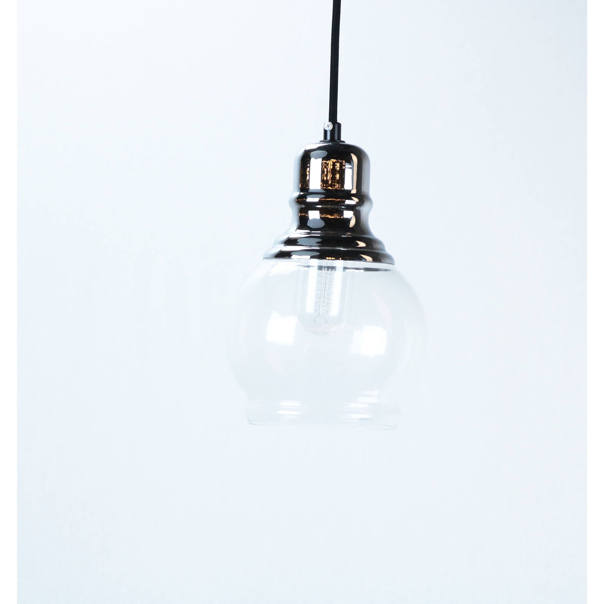 Lámpara Colgante Negro Y Cromo 1L E27 40W