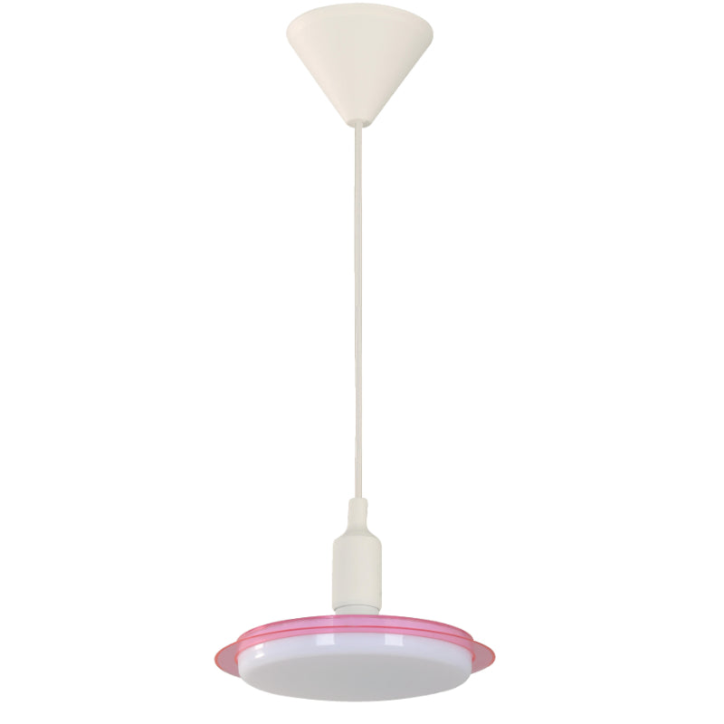 LAMP. LED COLGANTE BLANCO Y ROSADO 24W 100-240V 6000K CON BASE UFO E27