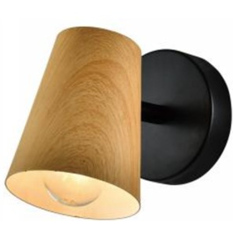 LAMP. DE PARED DIRIGIBLE ACAB. MADERA Y NEGRO 1L E27 25W