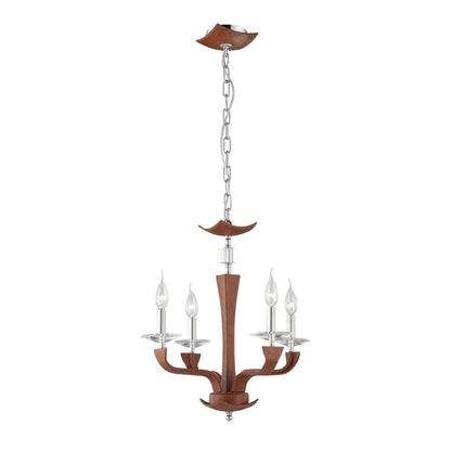 LAMP. CHANDELIER PELLA MARRÓN CROMADO 4L E12 60W