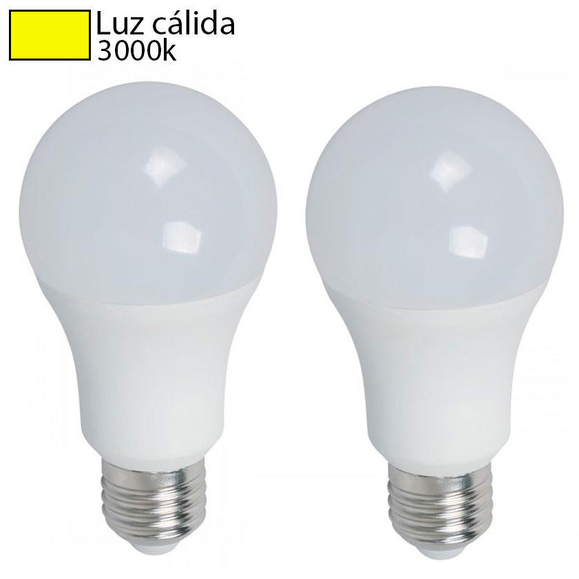 BOMBILLO LED A60 E27 12W 85-265V 3000K 2 PIEZAS