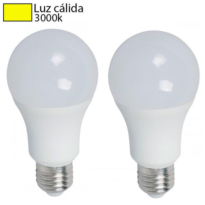 BOMBILLO LED A60 E27 12W 85-265V 3000K 2 PIEZAS