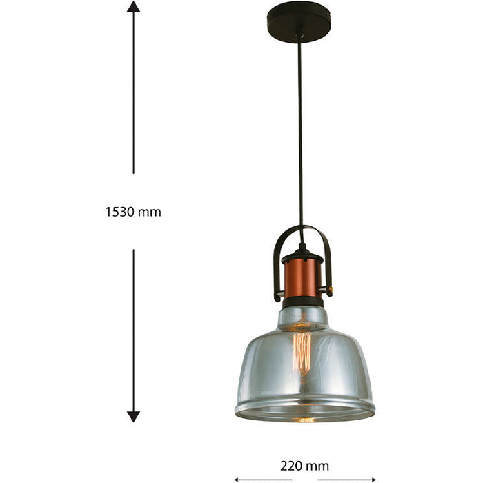 LAMP. COLGANTE NEGRO 1L E27 40W