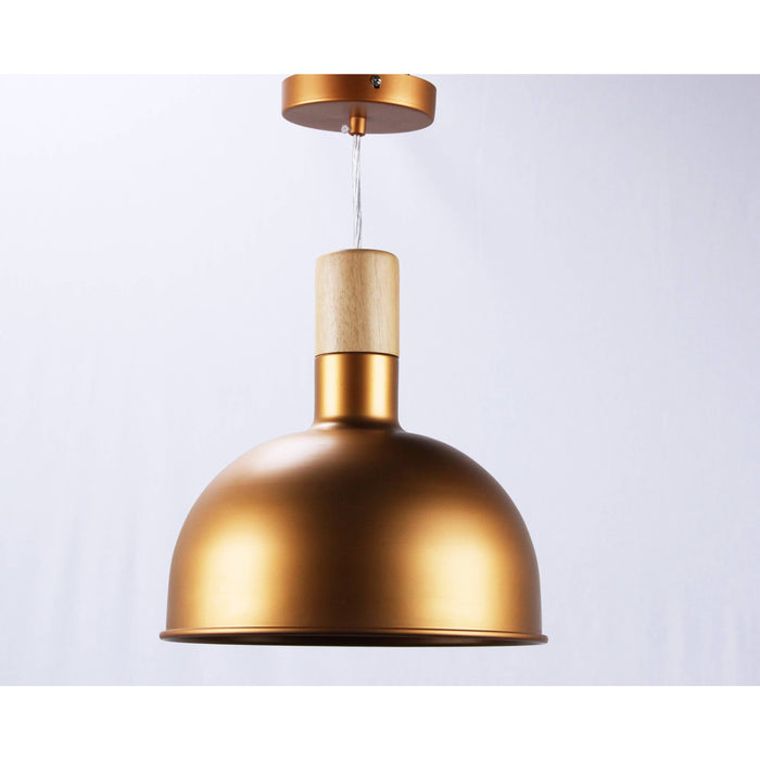 LAMP. COLGANTE DORADO 1L E27 60W