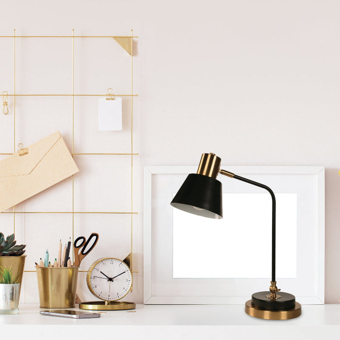 LAMP. MESA NEGRO+BRONCE 1L E27 60W