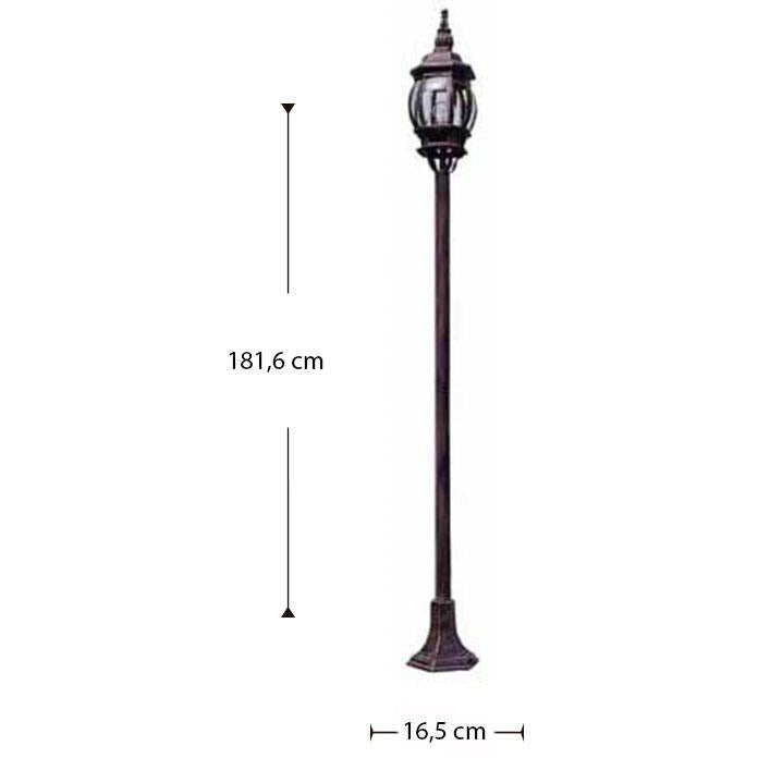 Lámpara Exterior  Poste Oxido 1L E27 100W