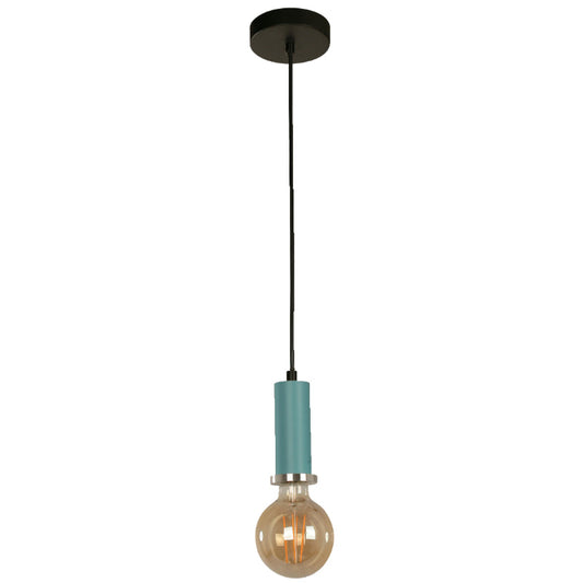 LAMP. COLGANTE AZUL 1L E27 40W