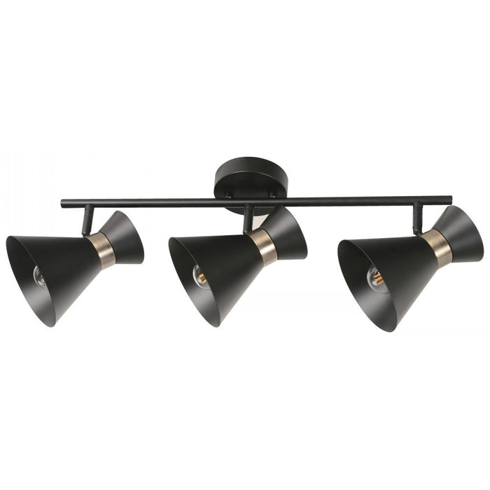 Lámpara Techo Reflectora Negro 3L E27 40W
