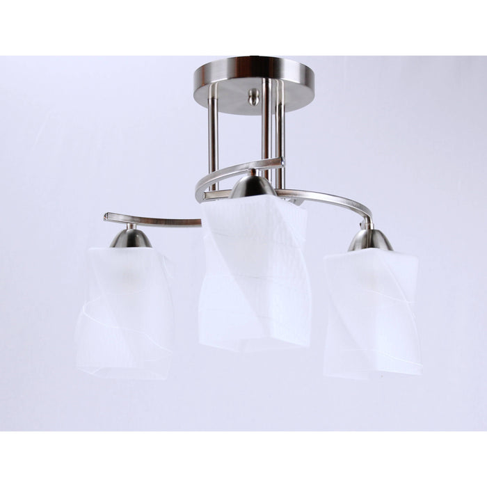 Lámpara Techo Níquel Satinado 3L E27 40W