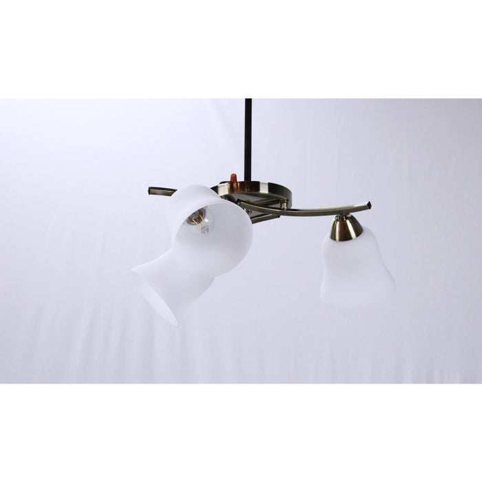 LAMP. TECHO BRONCE ANTIGUO 3L E27 40W
